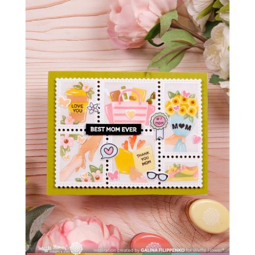 Waffle Flower - Postage Collage Mom Stencil