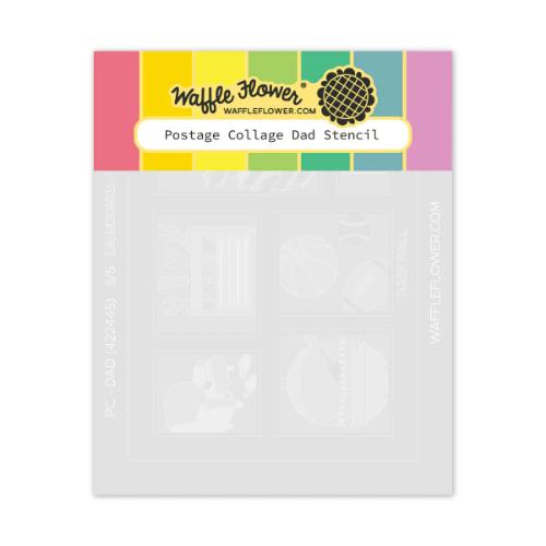Waffle Flower - Postage Collage Dad Stencil