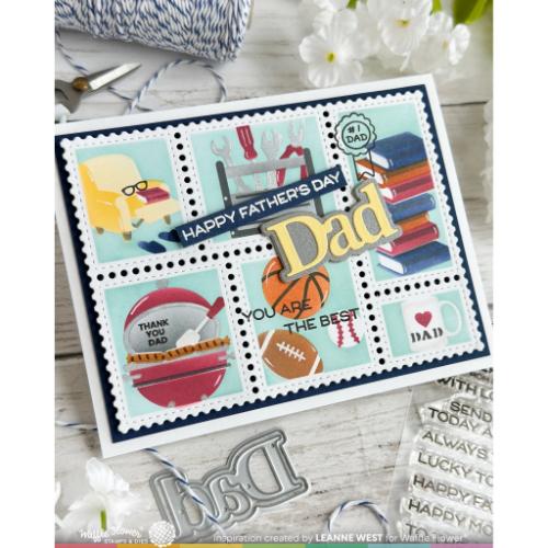 Waffle Flower - Postage Collage Dad Stencil