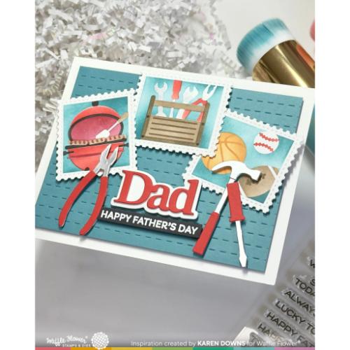Waffle Flower - Postage Collage Dad Stencil