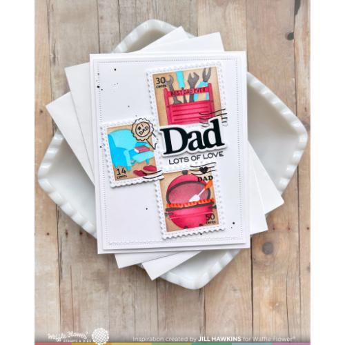 Waffle Flower - Postage Collage Dad Stencil
