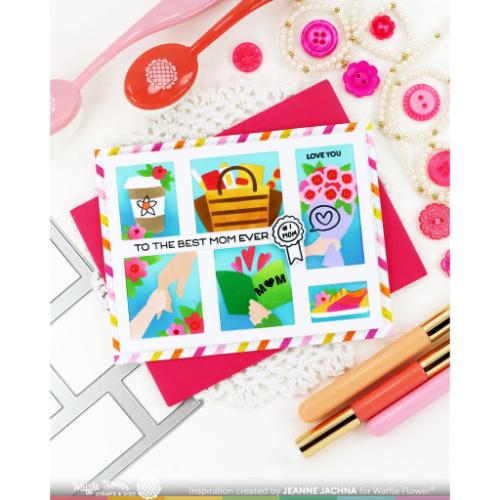 Waffle Flower - Postage Collage Mom & Dad Details Stamp Set