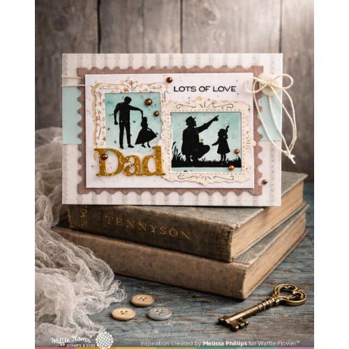 Waffle Flower - Postage Collage Dad Silhouettes Stamp Set