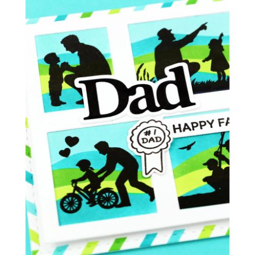 Waffle Flower - Postage Collage Dad Silhouettes Stamp Set