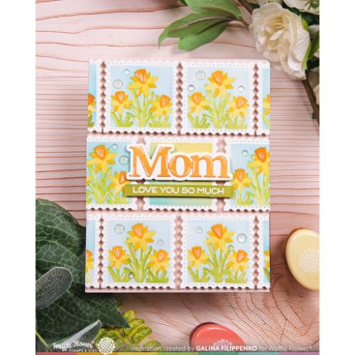 Waffle Flower - Square Postage Daffodil Stencil