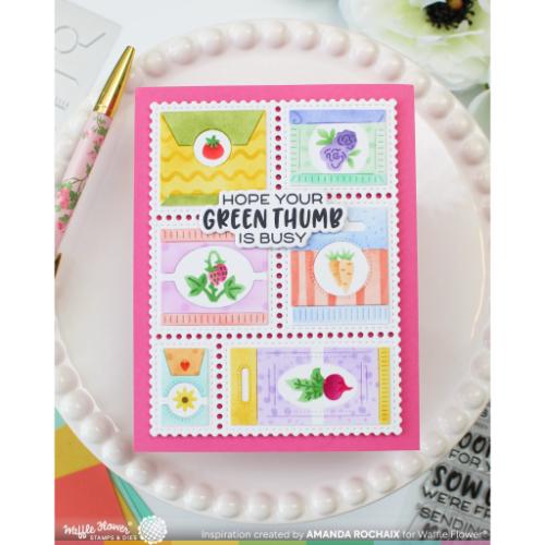 Waffle Flower - Postage Collage Seeds Details Die