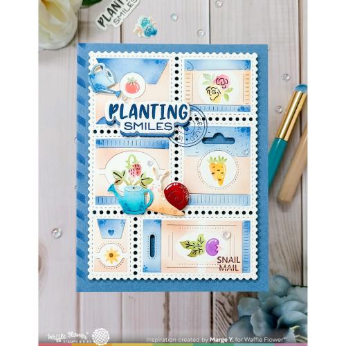 Waffle Flower - Postage Collage Seeds Stencil