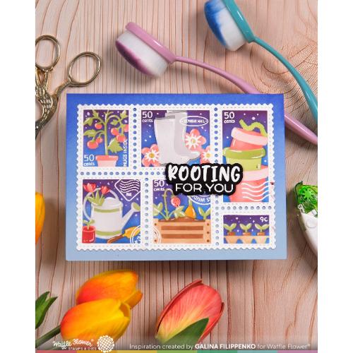 Waffle Flower - Postage Collage Gardening Stencil