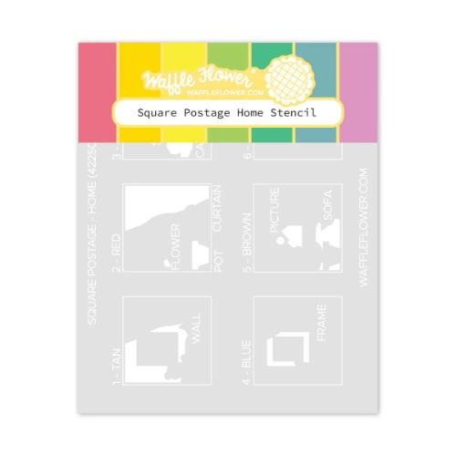 Waffle Flower - Square Postage Home Stencil