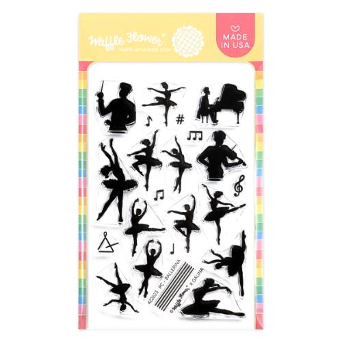 Waffle Flower - Postage Collage Ballerina Silhouettes Stamp Set
