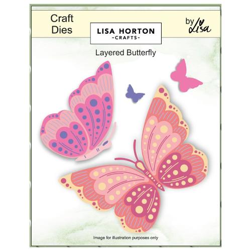 Lisa Horton Crafts Florals Die Set-Splendid Layered Butterfly