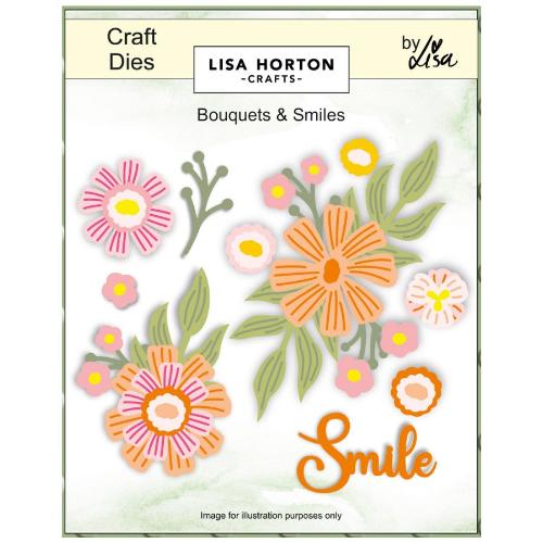 Lisa Horton Crafts Bouquets & Smiles Die Set-Bouquet & Smiles