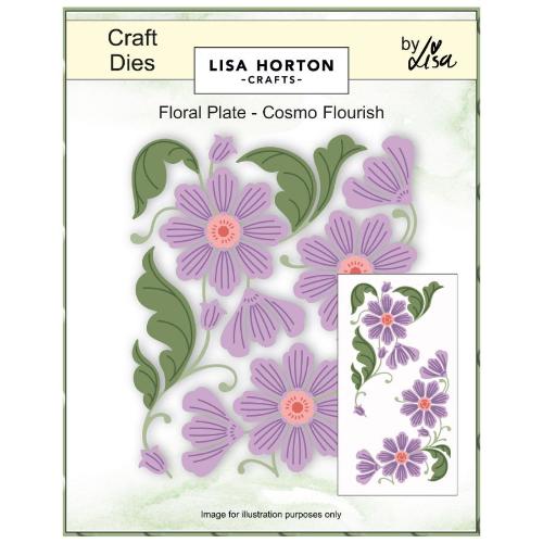 Lisa Horton Crafts Plate Die Set-Cosmo Flourish Floral