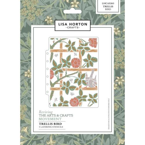 Lisa Horton Crafts - Layering Stencils Trellis Bird (LHCAS263)