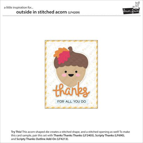 Lawn Fawn - Lawn Cuts - Outside In Stitched Acorn Dies