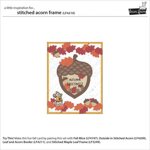 Lawn Fawn - Lawn Cuts - Stitched Acorn Frame Dies