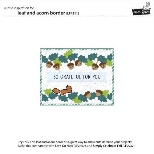 Lawn Fawn - Lawn Cuts - Leaf and Acorn Border Dies