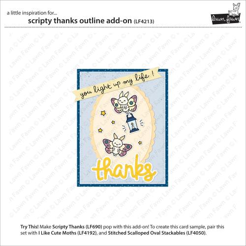 Lawn Fawn - Lawn Cuts - Scripty Thanks Outline Add-On Die