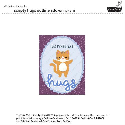 Lawn Fawn - Lawn Cuts - Scripty Hugs Outline Add-On Die