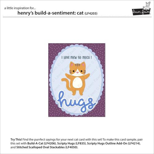 Lawn Fawn - Stamps - Henry's Build-A-Sentiment: Cat