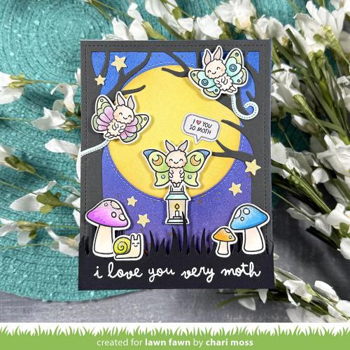 Lawn Fawn - Stamps - I Like Cute Moths Add-On