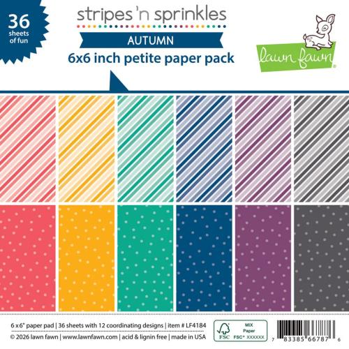 Lawn Fawn - Paper - Stripes 'n Sprinkles Autumn - Petite Paper Pack