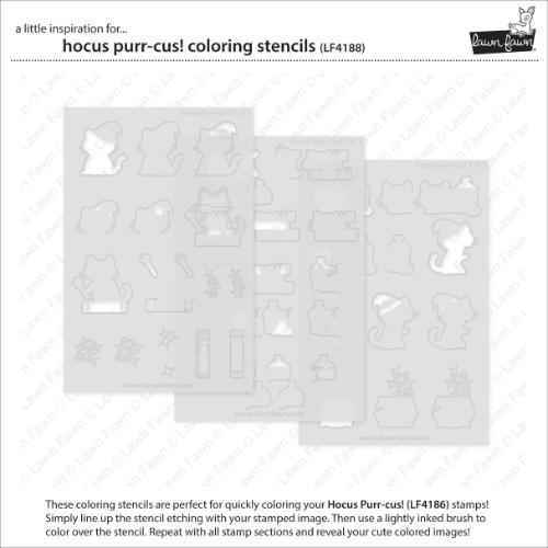 Lawn Fawn - Lawn Clippings - Hocus Purr-cus! Coloring Stencils