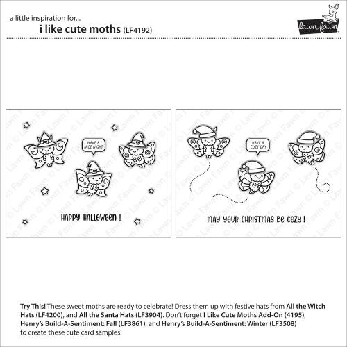 Lawn Fawn - Stamps - I Like Cute Moths