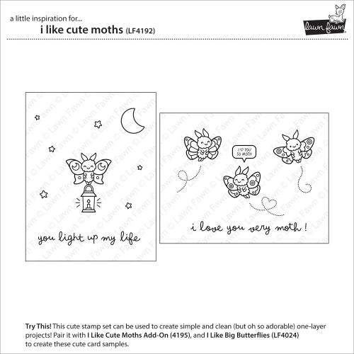 Lawn Fawn - Stamps - I Like Cute Moths