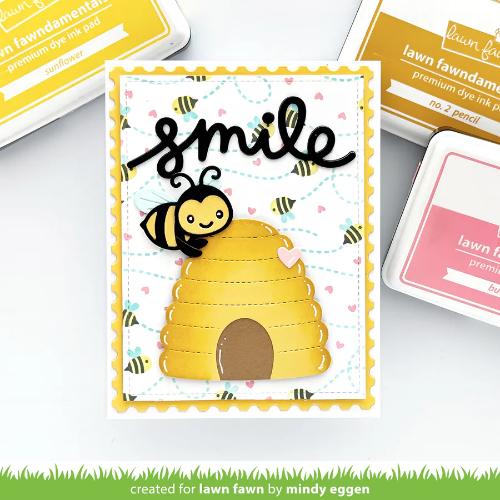 Lawn Fawn - Lawn Clippings - Bee Happy Background Stencils