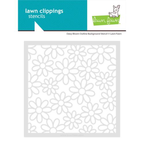 Lawn Fawn - Lawn Clippings - Daisy Bloom Outline Background Stencil