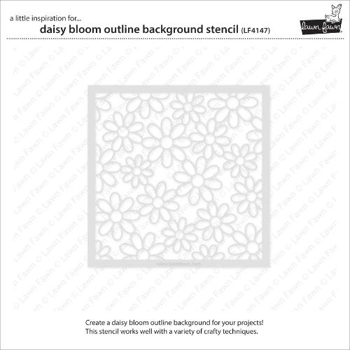 Lawn Fawn - Lawn Clippings - Daisy Bloom Outline Background Stencil