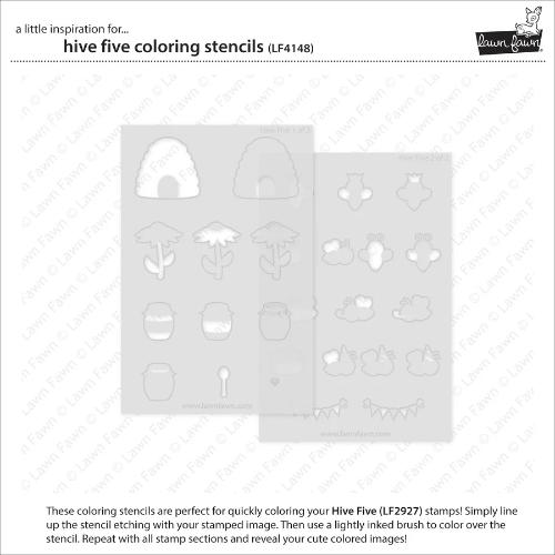 Lawn Fawn - Lawn Clippings - Hive Five Coloring Stencils