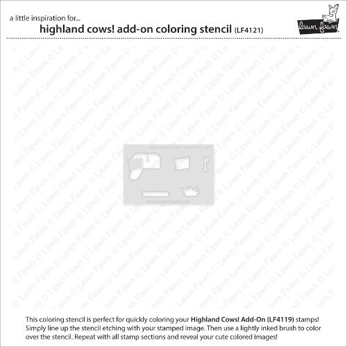 Lawn Fawn - Lawn Clippings - Highland Cows! Add-On Coloring Stencil