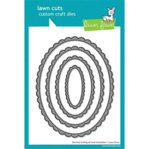 Lawn Fawn - Stitched Scalloped Oval Stackables Dies