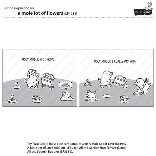 Lawn Fawn - Stamps - A Mole Lot of Flowers