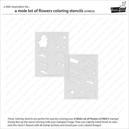 Lawn Fawn - Lawn Clippings - A Mole Lot of Flowers Coloring Stencils
