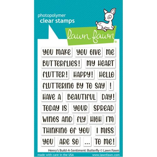 Lawn Fawn - Stamps - Henry's Build-A-Sentiment: Butterfly