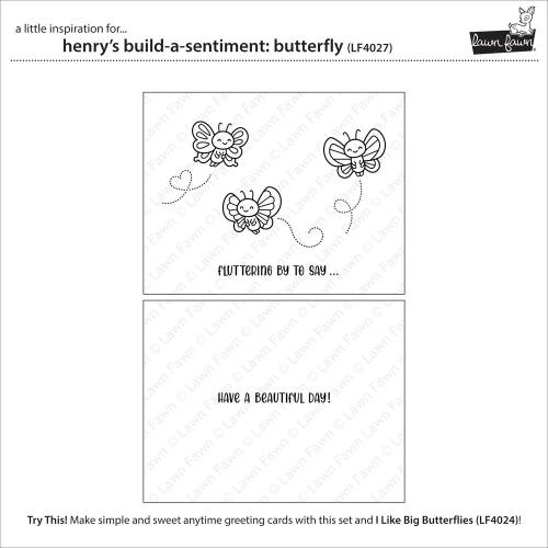 Lawn Fawn - Stamps - Henry's Build-A-Sentiment: Butterfly