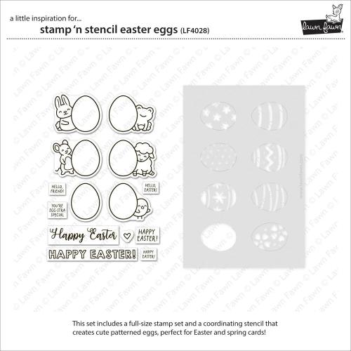 Lawn Fawn - Stamps - Stamp 'n Stencil Easter Eggs