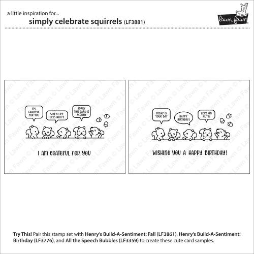 Lawn Fawn - Stamps - Simply Celebrate Squirrels