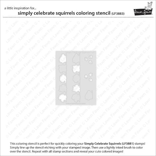 Lawn Fawn - Lawn Clippings - Simply Celebrate Squirrels Coloring Stencils