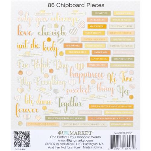49 And Market Chipboard Set Words, One Perfect Day