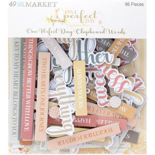 49 And Market Chipboard Set Words, One Perfect Day