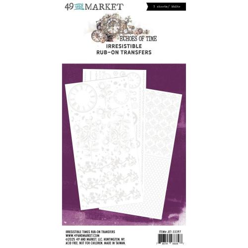 49 And Market Rub-On Transfer Set 6"X12" Irresistible Times, Echoes Of Time - Postage as per Actual