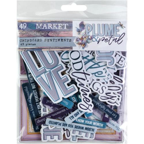 49 And Market Chipboard Set-Sentiments, Plume & Petal