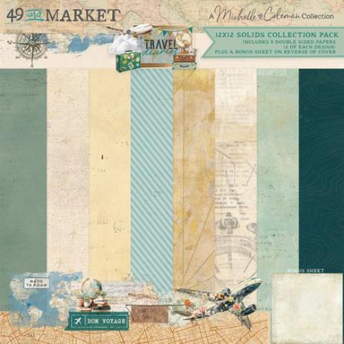 49 and Market Solids Collection Pack 12"X12"-Travel Diaries - Postage as per Actual