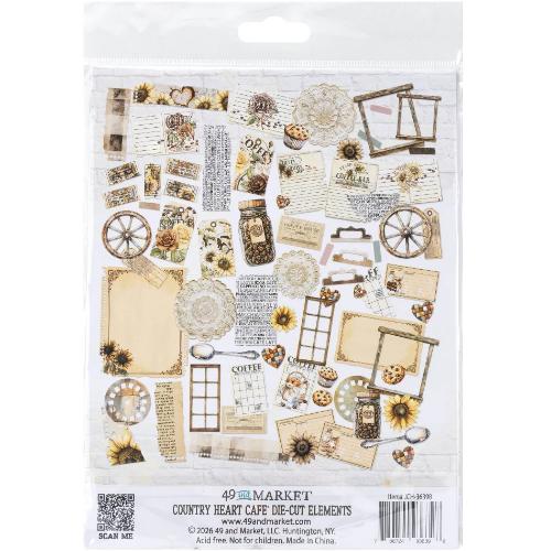 49 & Market Country Heart Cafe Die Cut Elements