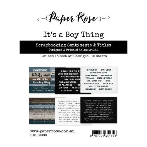 Paper Rose Studio - It's a Boy Thing Scrapbooking Sentiments & Titles