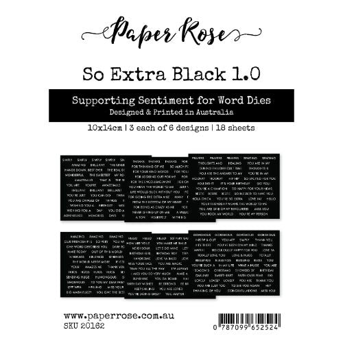 Paper Rose Studio - So Extra Black 1.0 Supporting Sentiments